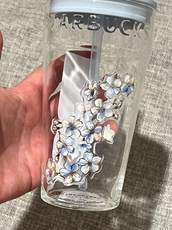 Starbucks; limited edition; Japan Other - Glass Starbucks Japan Sakura 2026 Glass Tumbler – Airy Blue Cherry Blossom
